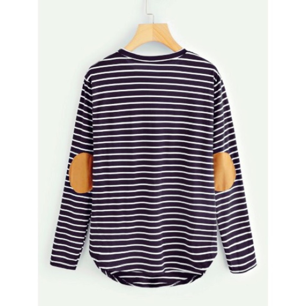 ELBOW PATCHED STRIPED TEE